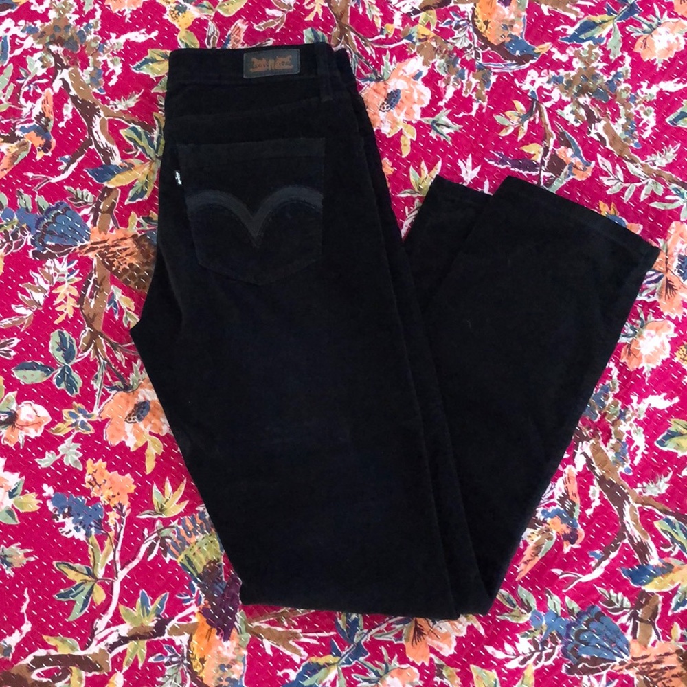 EUC black velvety Levi’s! Mid Rise Skinny, Sz 4